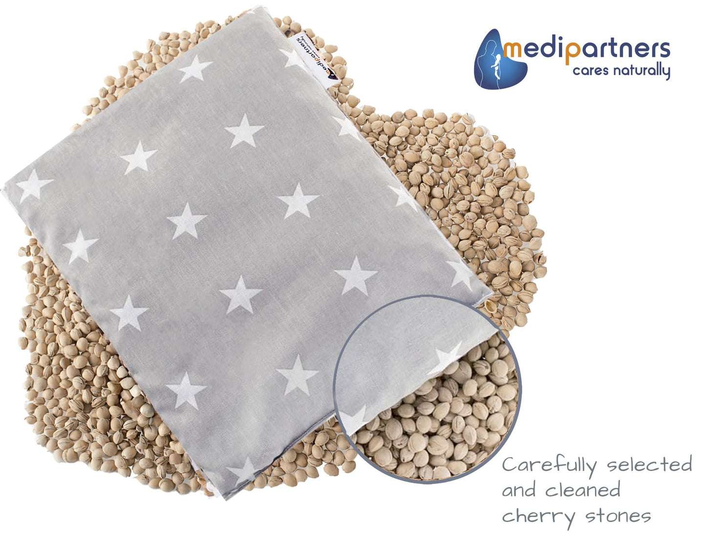 Medi Partners kirsikivipadi 20×25 cm, 500 g, puuvill (tähed)