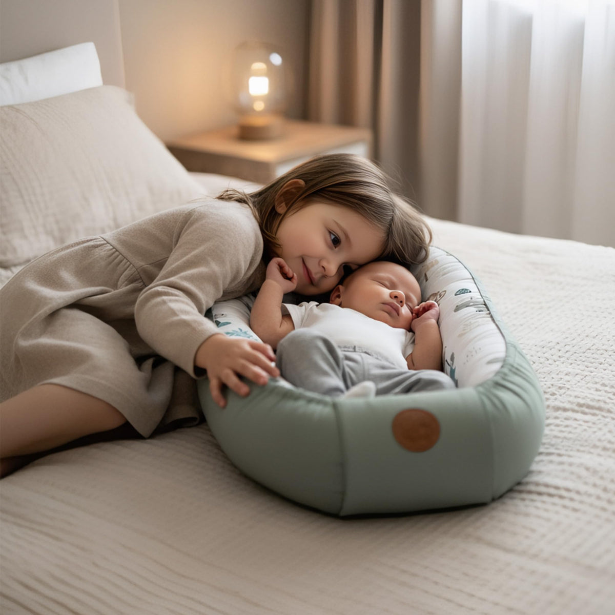 TotsyBaby beebipesa, beež valgete tähtedega