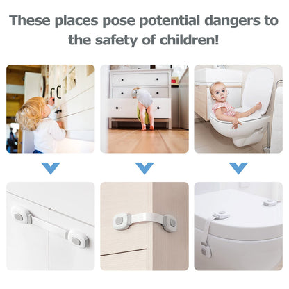 BillyBath baby-safe cabinet locks – adhesive safety locks (5 pcs, gray)