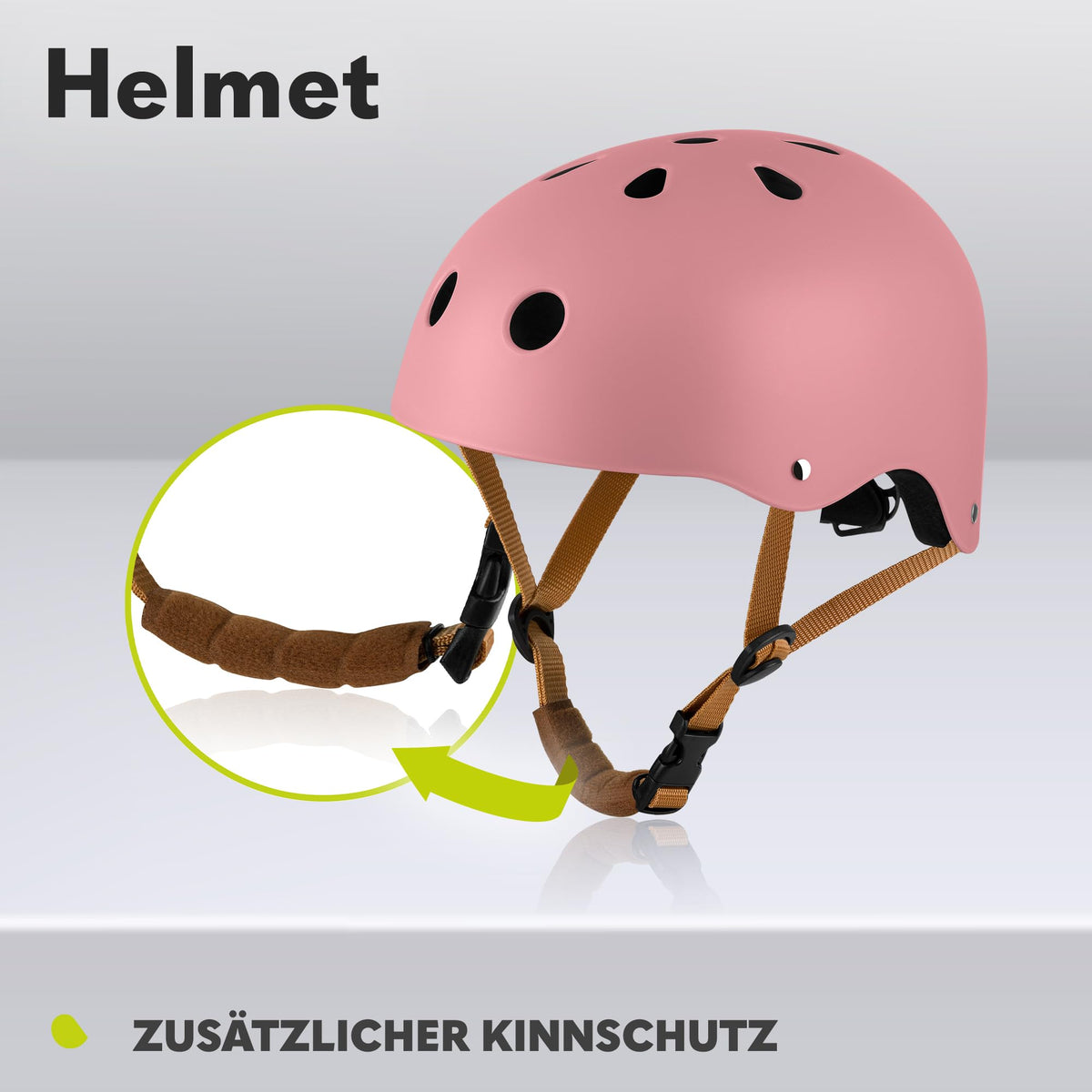 Lionelo Helmet lastekiiver roosa, reguleeritav 50-56 cm, lõuakaitsega