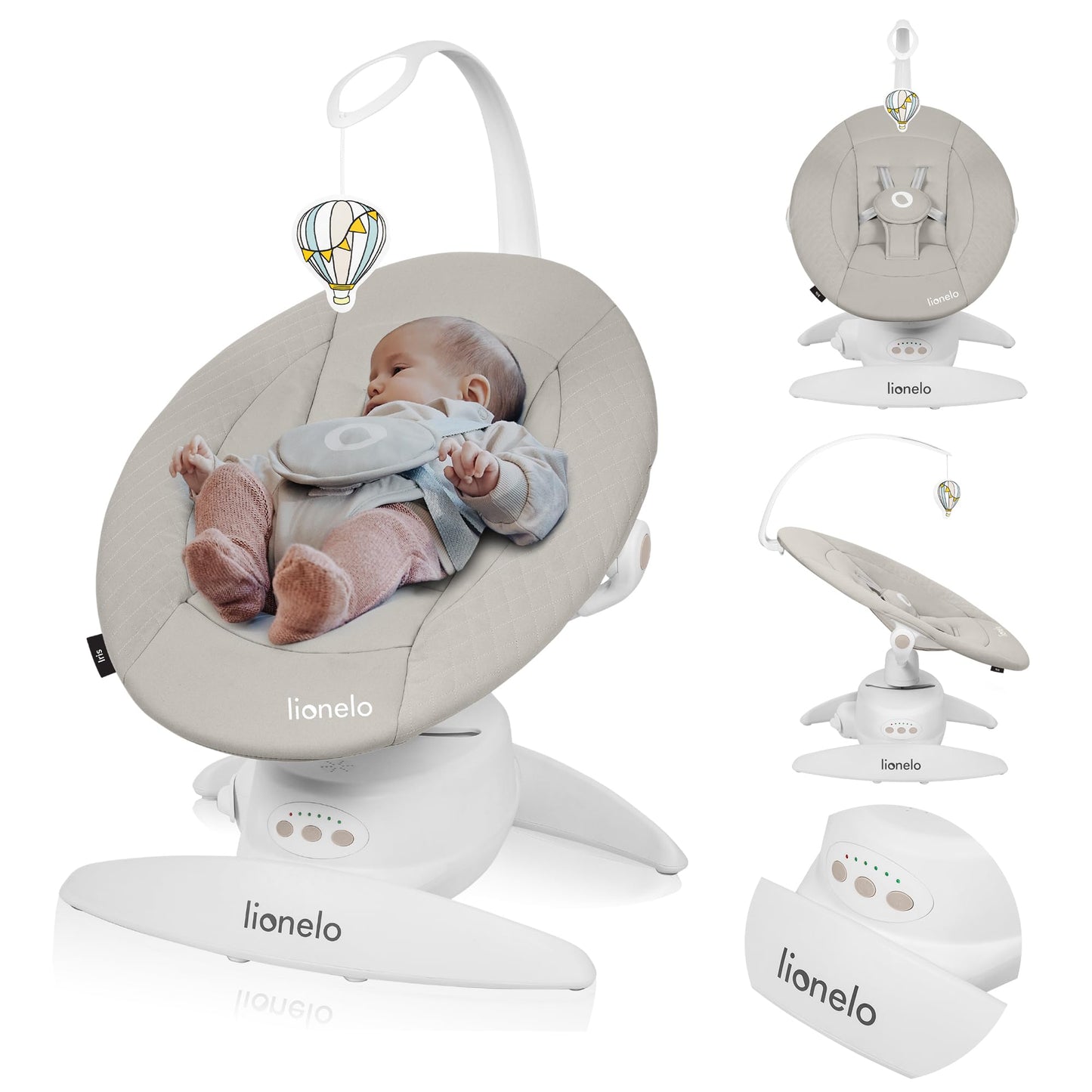 Lionelo Iris elektriline beebikiik 360° pöörlev, beež, kuni 9 kg