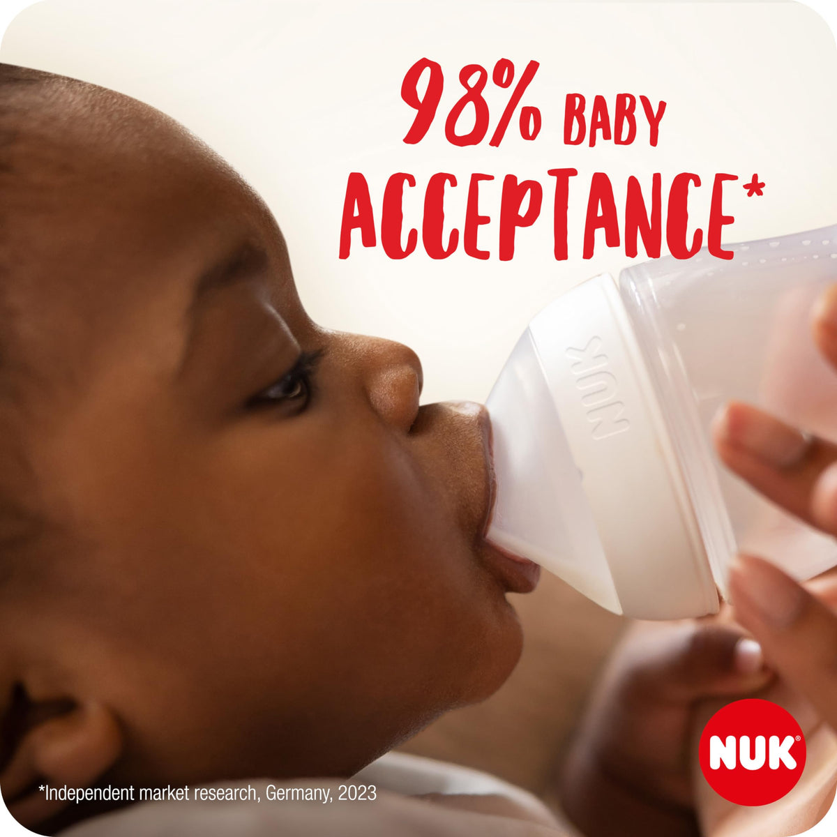 NUK Perfect Match lutipudel 150 ml, Rainbow (0+ kuud)