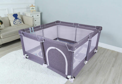 Star Ibaby Oxford XL mänguaedik ülipehme mängumatiga, 125 × 125 cm, hall (Soft Grey)