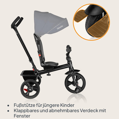 Lionelo Haari 2 ühes kolmerattaline jalgratas lükkesangaga, sinine, alates 18 kuust kuni 25 kg