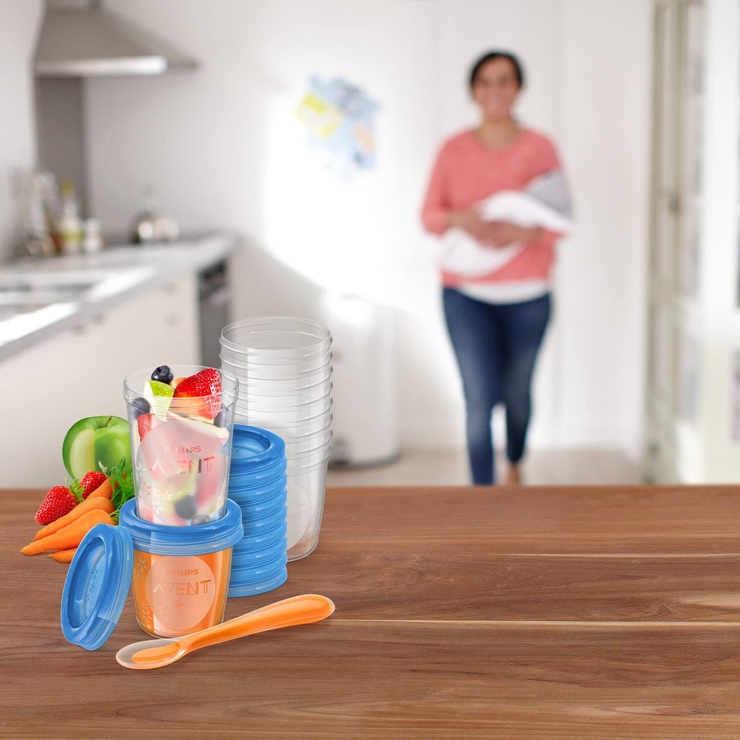 Philips Avent toidusäilitustopsid 180/240 ml + lusikas, 20 tk