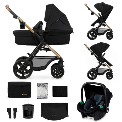 Kinderkraft MOOV 2 XL AIR 3-in-1 vankrikomplekt kuni 27 kg, must