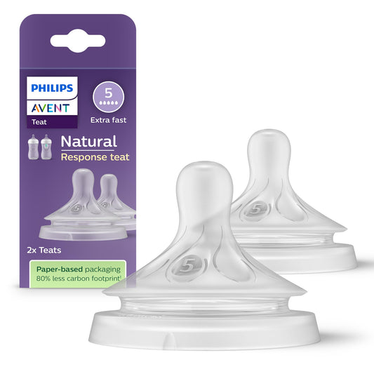 Philips Avent Natural Response lutipudeli lutt Flow 5 (väga kiire), 6+ kuud, 2 tk