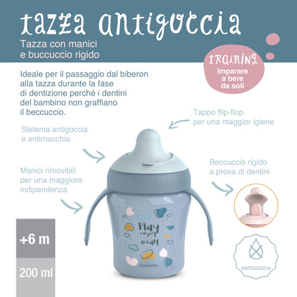 Suavinex õppimistass beebidele, lekkekindel, sinine „Bears“, 200 ml