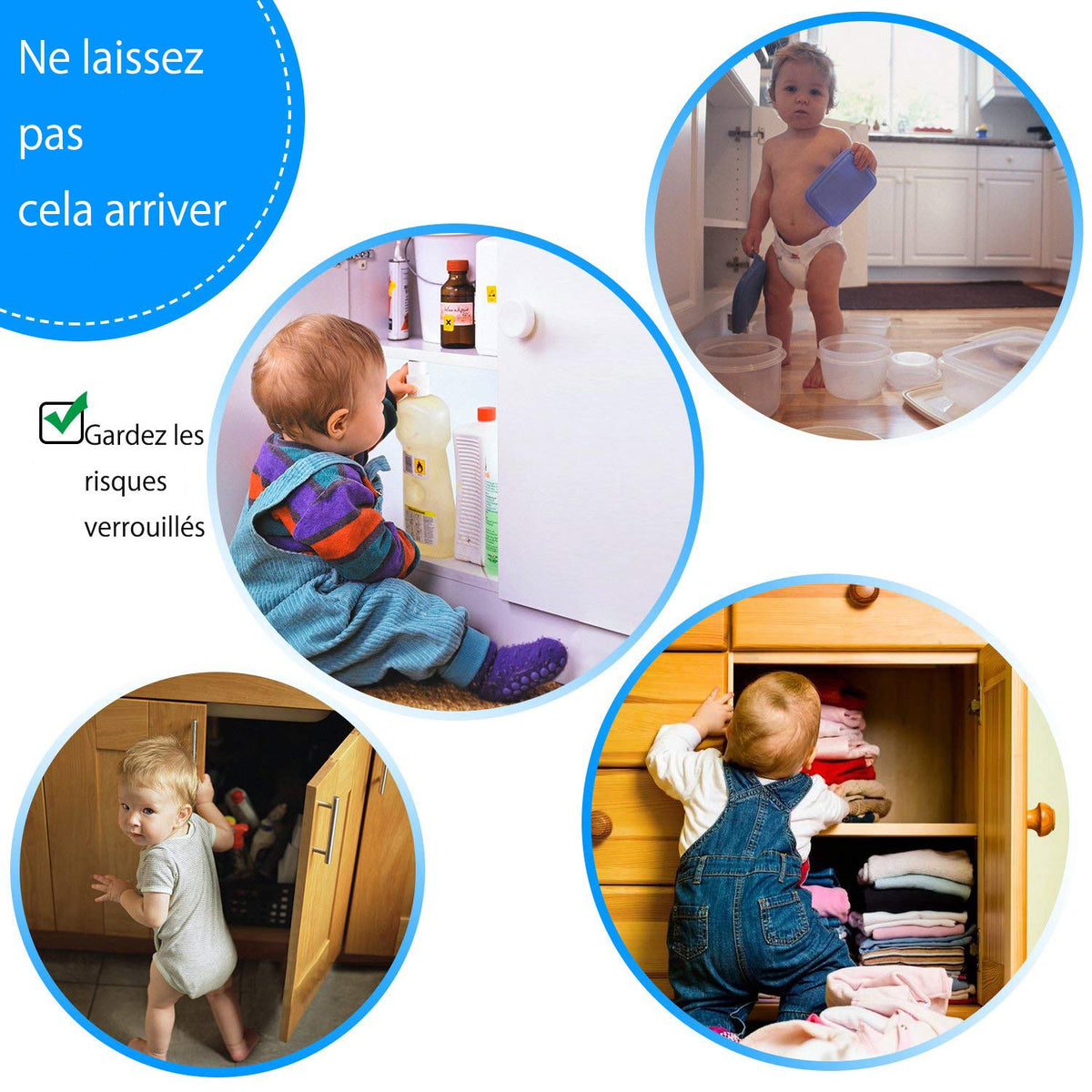 AINOLAN turvalukk, mini klõpskinnitus, multifunktsionaalne laste turvalukk