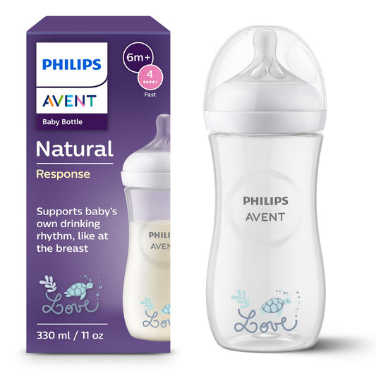 PHILIPS AVENT Natural Response lutipudel 330 ml, voolukiirus 4, lutt alates 6. kuust, SCY906/11