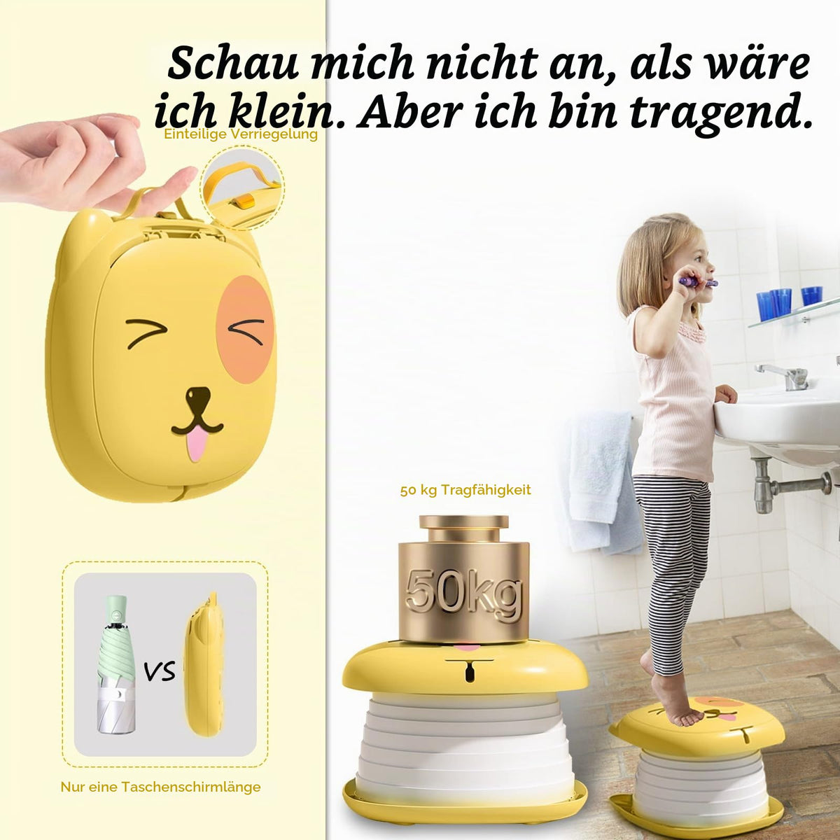 XINYUDAILY potiiste kokkupandav reisipott, kollane, mudel 25