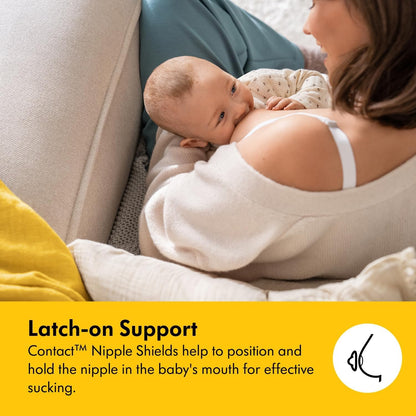 Medela Contact rinnanibukaitsmed silikoonist, 20 mm, 2 tk, läbipaistev