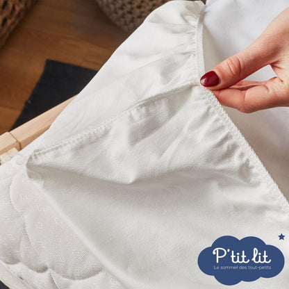 P’TIT LIT veekindel kummiga voodilina Magic 2-in-1, 70 × 140 cm, valge