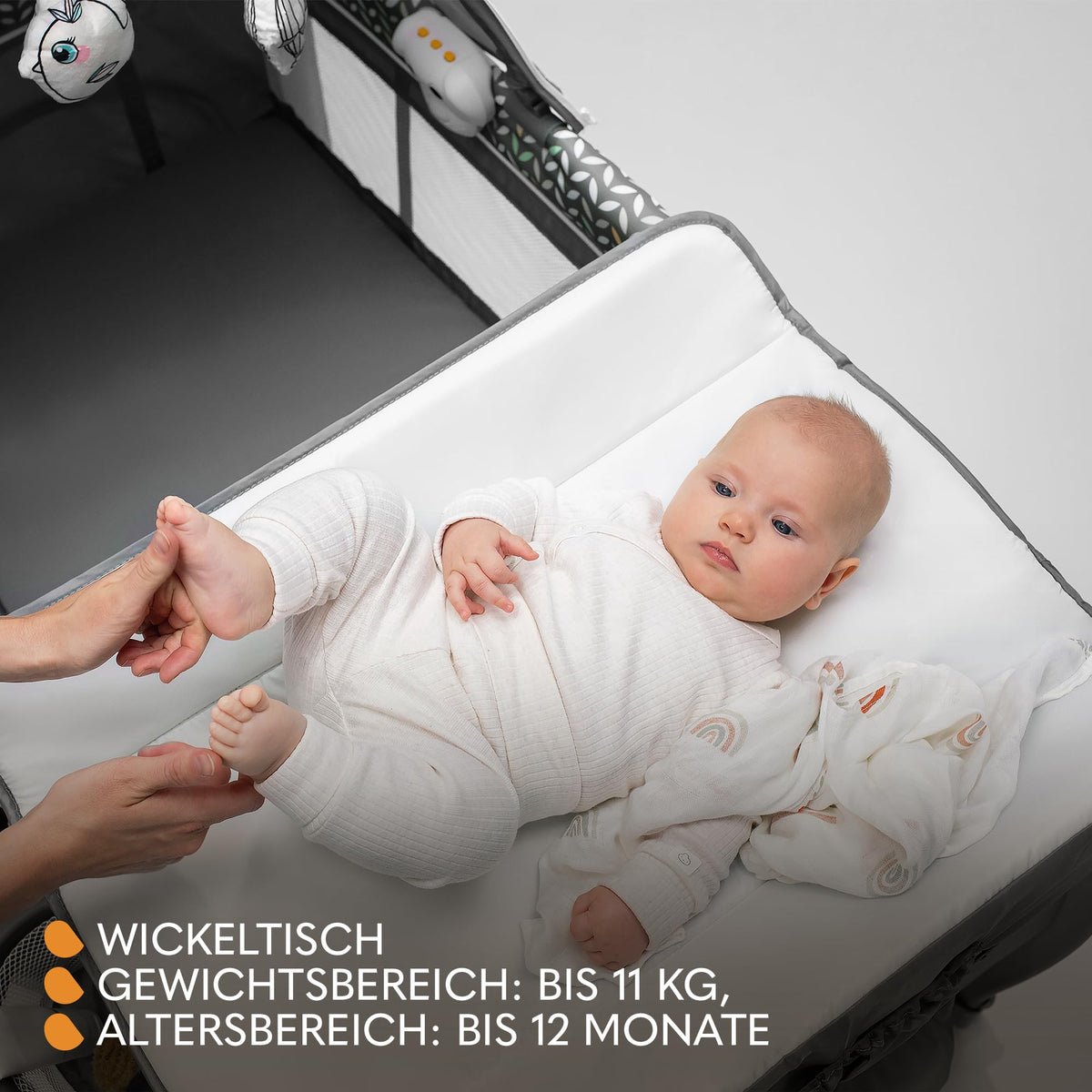 Lionelo Sven Plus 4-ühes reisivoodi mähkimislauaga kuni 15 kg, hall (Grey Scandi)