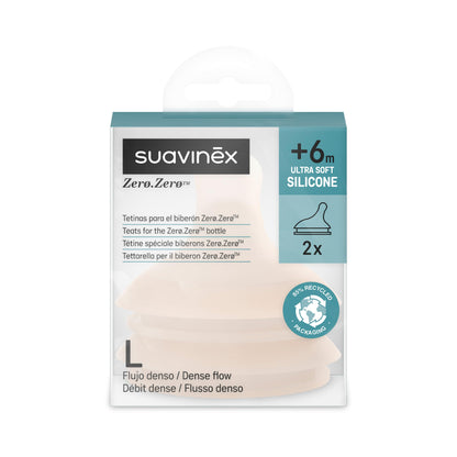 Suavinex Zero Zero varulutid, L vool, 2 tk – +6 kuud, paksudele vedelikele