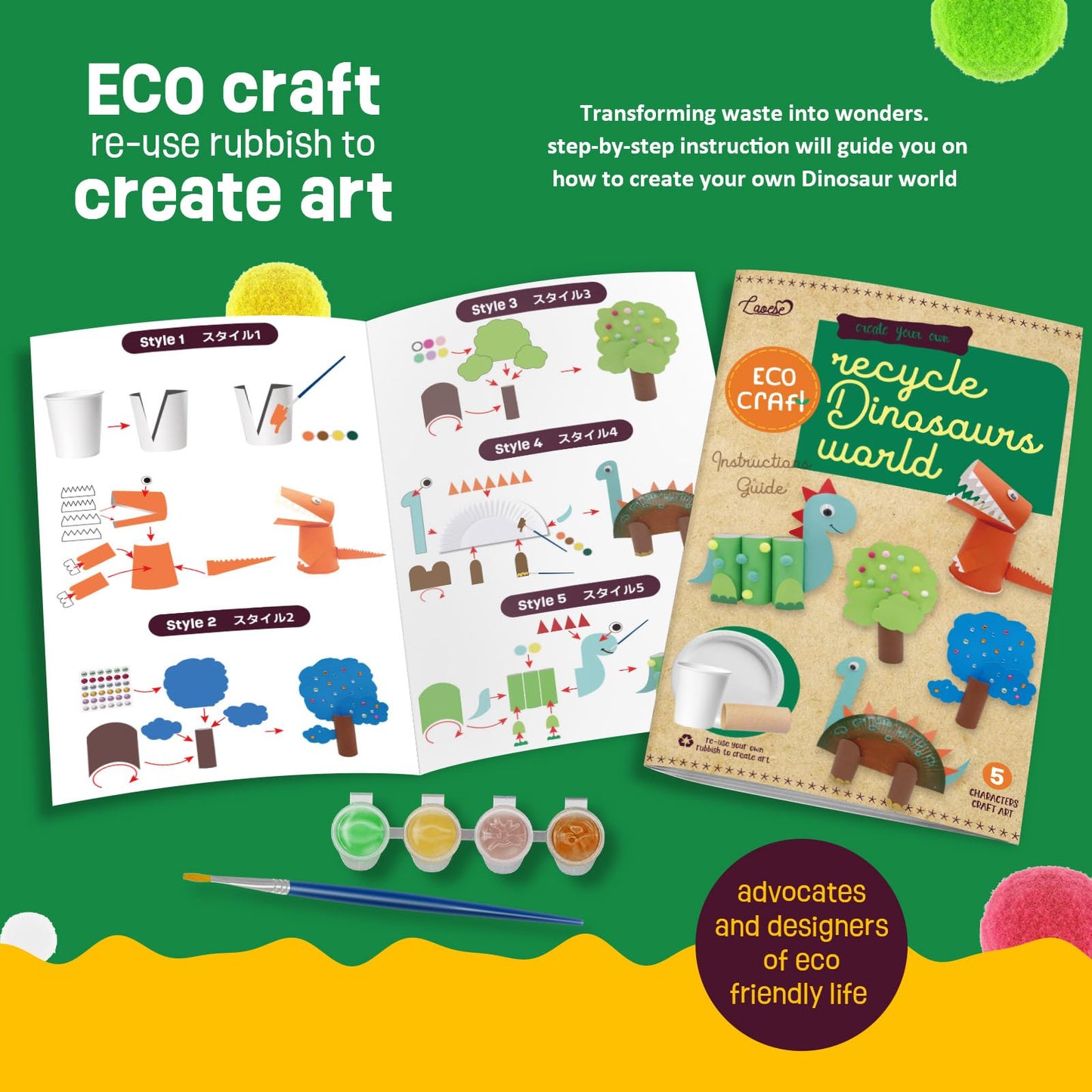 LAOESE dinosauruste teemaline meisterdamiskomplekt lastele