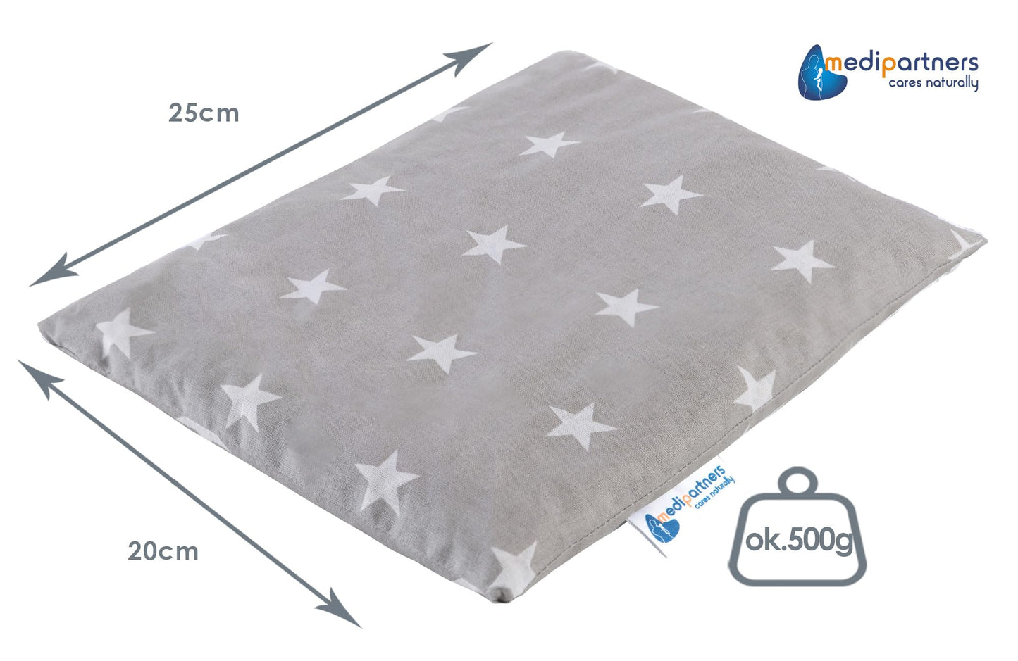 Medi Partners kirsikivipadi 20×25 cm, 500 g, puuvill (tähed)