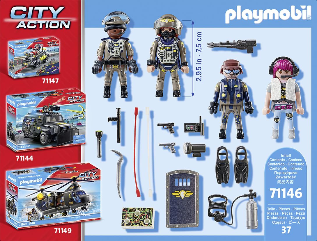 Playmobil City Action politsei eriüksuse mängukomplekt SWAT-sukeldujatega (71146)