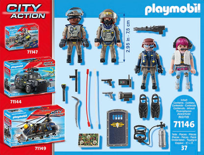 Playmobil City Action politsei eriüksuse mängukomplekt SWAT-sukeldujatega (71146)