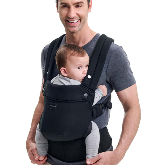 Momcozy ergonoomiline beebikandekott – must, puuvillane, 3-ühes disain (7–20 kg)
