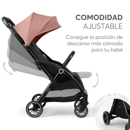 KikkaBoo CIELA kerge jalutuskäru kuni 22 kg, ühe käega kokkupandav, roosa