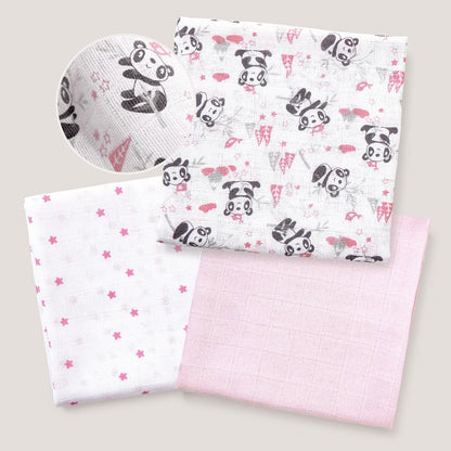 Interbaby puuvillased mähkmed 80 × 80 cm, 3 tk, roosa, mudel 98971-02