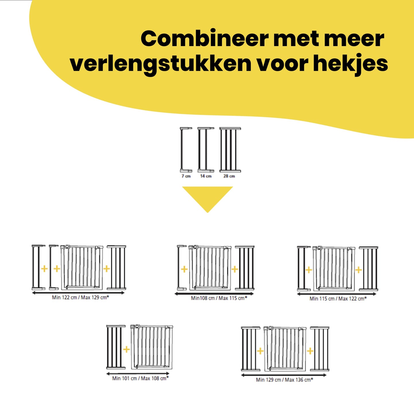 Safety 1st Easy Close metallist turvavärava 28 cm pikendus, valge