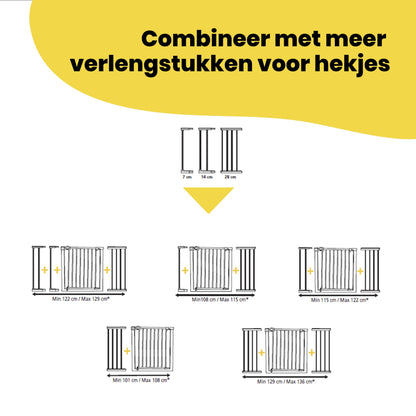 Safety 1st Easy Close metallist turvavärava 28 cm pikendus, valge