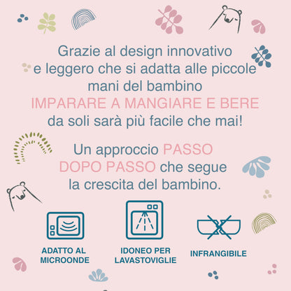 Suavinex Bears treeningtass käepidemetega, 150 ml, roosa