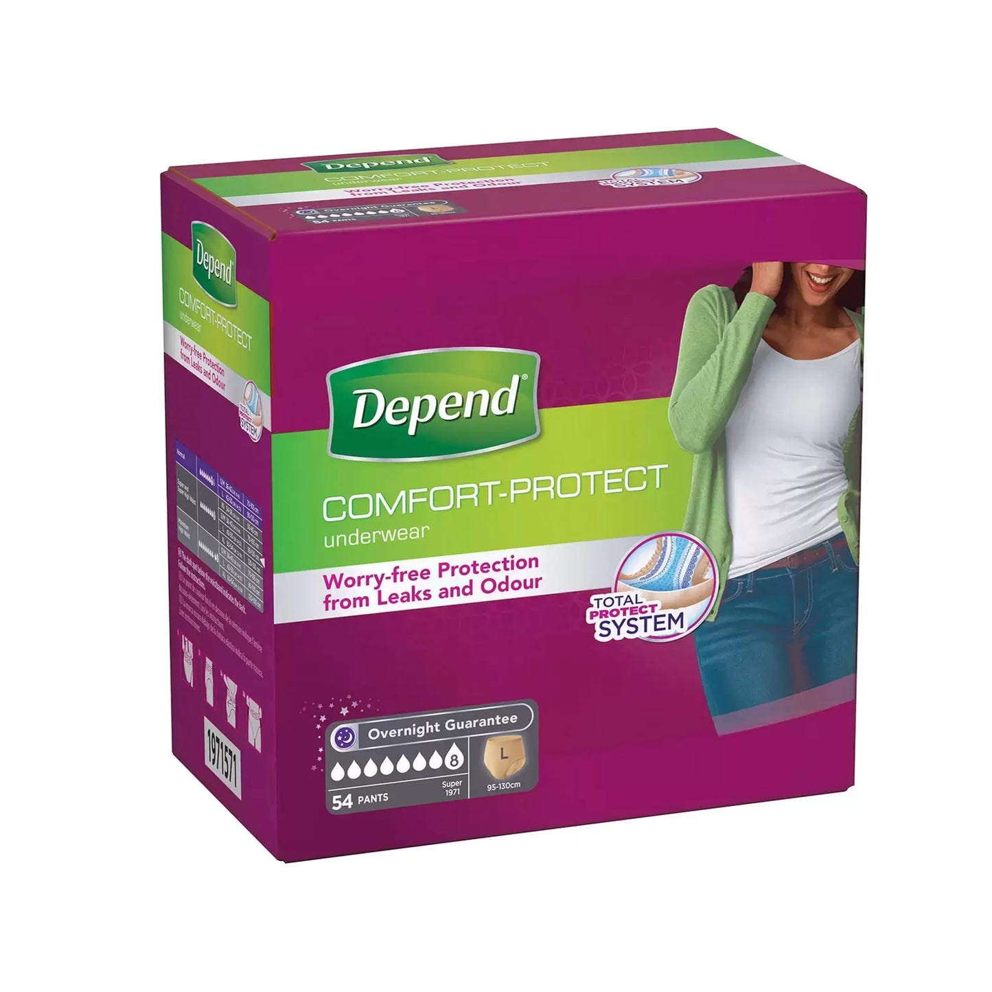 Depend imav aluspesu, suurus L, 54 tk, valge, M207614C