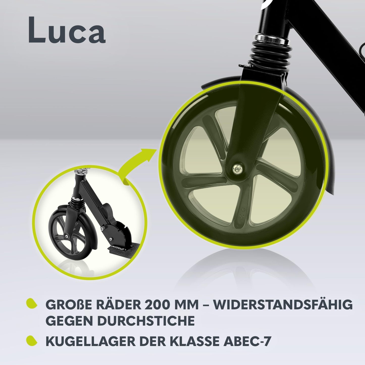 Lionelo Luca tõukeratas, kokkupandav, 200 mm PU-rattad, kuni 100 kg