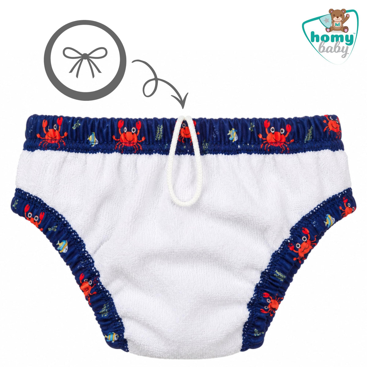 HOMYBABY korduvkasutatav ujumismähe krabimustriga, 12–24 kuud (9–12 kg)