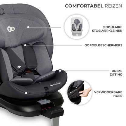 Kinderkraft I-360 i-Size pöörlev turvatool 0–12 a (40–150 cm / 0–36 kg), ISOFIX, hall