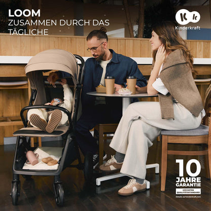 Kinderkraft LOOM kompaktne ja kerge jalutuskäru, automaatne kokkupanek, roheline