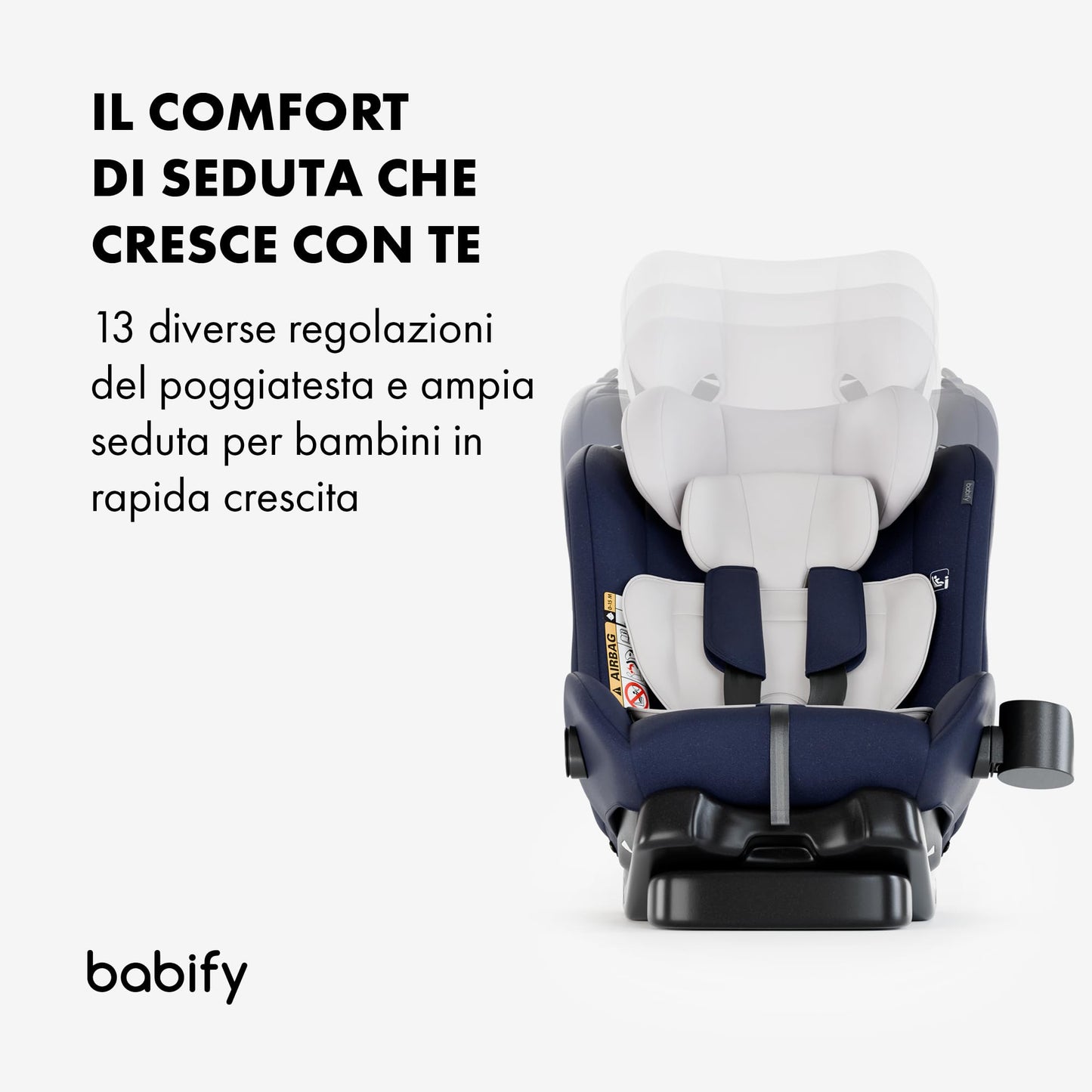 Babify 3-in-1 turvatool 40–150 cm (R129), turvavööga kinnitatav – sinine/hall