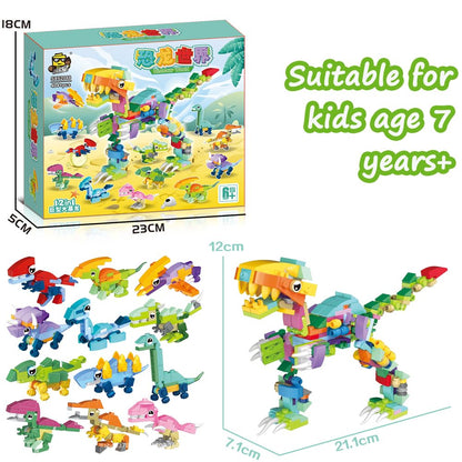 AIDIER 12-ühes dinosauruste ehitusklotsid, hariv ehituskomplekt lastele alates 7. eluaastast
