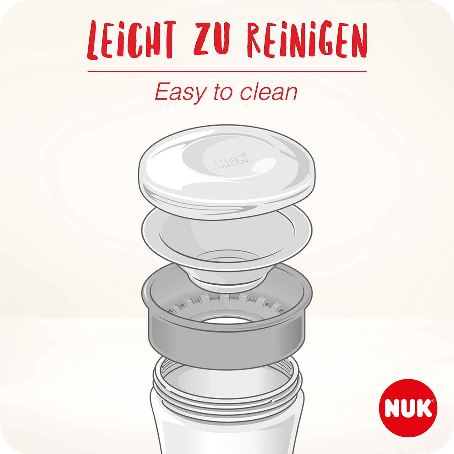 NUK Magic Cup treeningtass 230 ml, lekkekindel 360° joogiserv, 8+ kuud, komplekt 2 tk