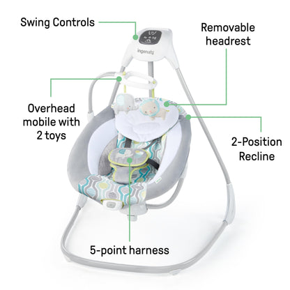 Ingenuity SimpleComfort elektriline beebikiik, 6-kiiruseline, muusika ja vibratsioon, Everston