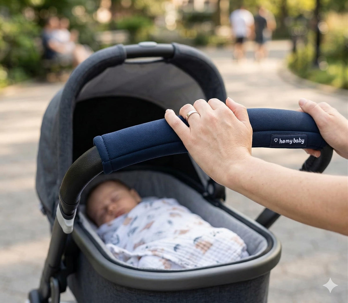 HOMYBABY universaalne vankri käepideme kate, must, pestav