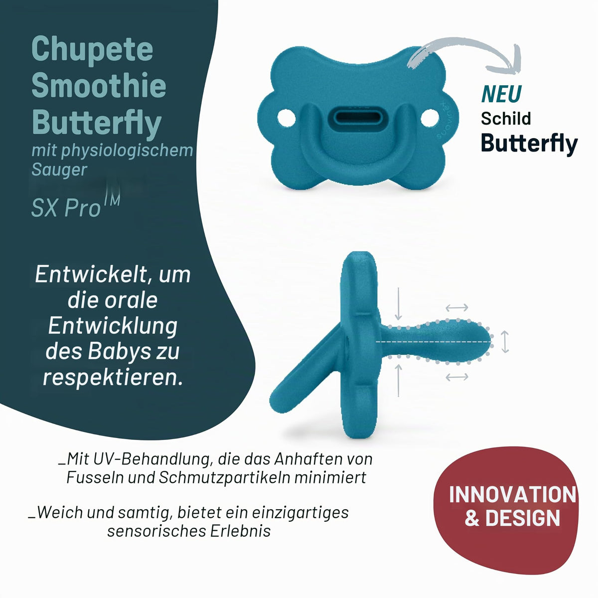 SUAVINEX silikoonlutt Butterfly Ballad Blue (0–6 kuud)