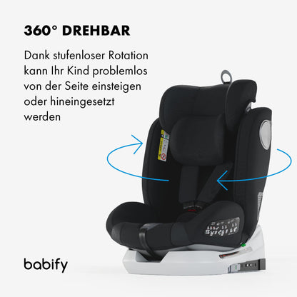 Babify Onboard 360° pöörlev turvatool, Isofix, i-Size 40–150 cm, must/tumehall