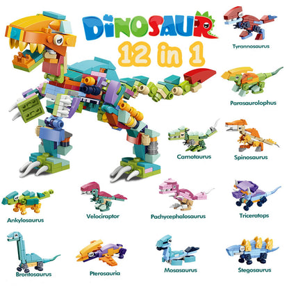 AIDIER 12-ühes dinosauruste ehitusklotsid, hariv ehituskomplekt lastele alates 7. eluaastast