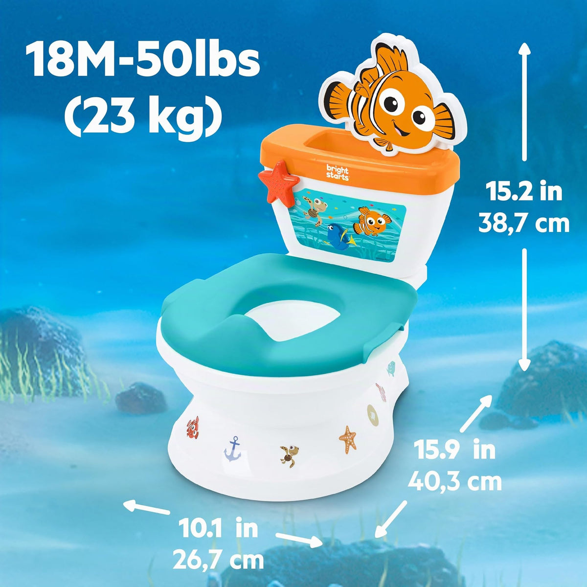 Bright Starts potiiste My Size 2-in-1 Disney Baby Findet Nemo, sinine, 18+ kuud