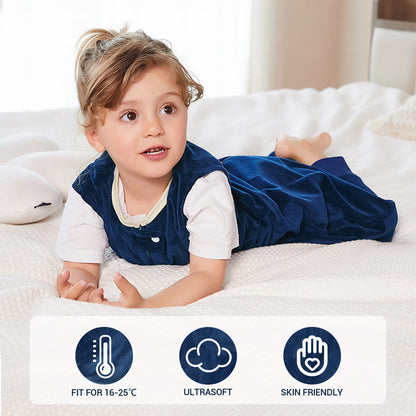 Vine sleeping bag with feet, TOG 1.5, 5-6 years, dark blue owl