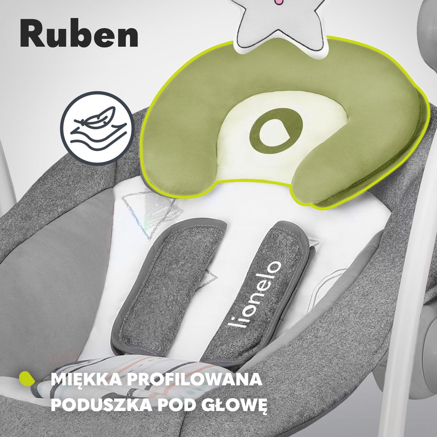 Lionelo Ruben elektriline beebikiik, kuni 9 kg, hall-türkiis
