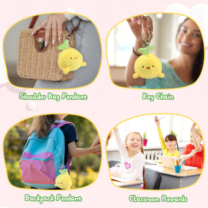 ANBOOR small interactive plush toy with keychain, 14 cm, duck