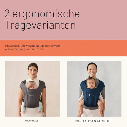 Ergobaby Embrace beebikandekott vastsündinule 0–12 kuud, Pure Black