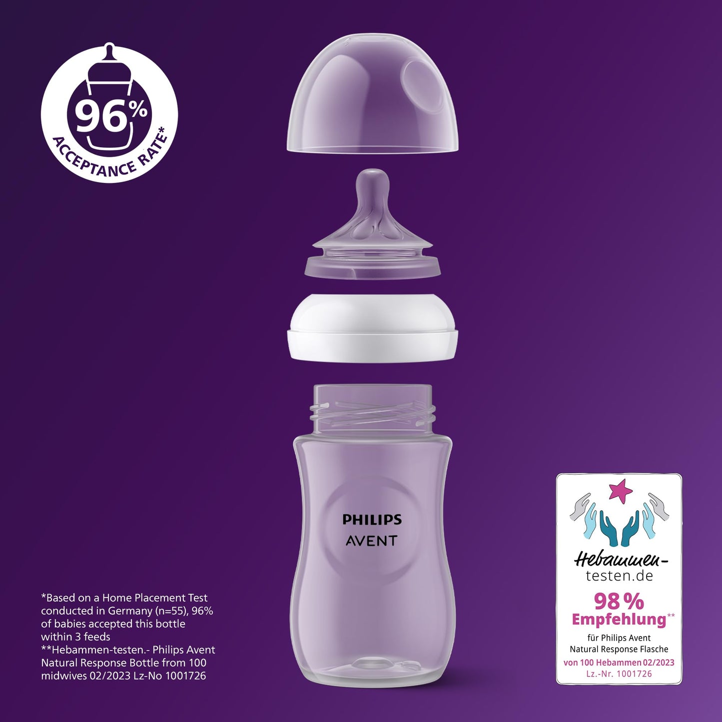 Philips Avent Natural Response lutipudelid, 3 × 260 ml, 3–6 kuud