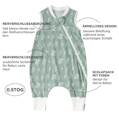 Duomiaomiao unisex beebide magamiskott jalgadega, suurus L, puuvill, kevad/suvi (2tk)
