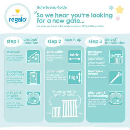 Regalo Easy Step Extra Tall turvavärav, valge, 73,6–90 cm, 91,4 cm kõrge
